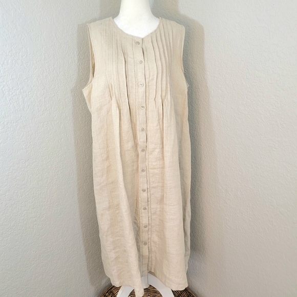 LL Bean Linen Shift Dress - Picture 2 of 11
